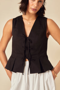 Black Tie Front Waistcoat