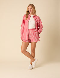 Red And White Striped Shorts