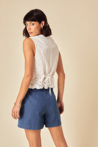 White Broderie Anglaise Top