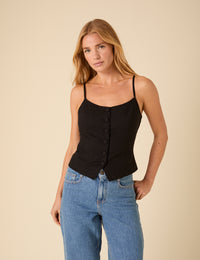 Black Strappy Waistcoat