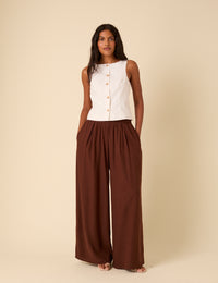 White Linen-blend Tailored Waistcoat