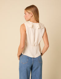 White Frill Top