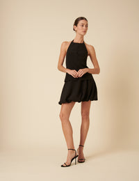 Black Bubble Mini Skirt