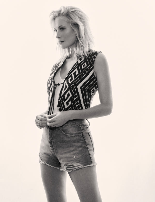 Poppy Delevingne Black Jacquard Mary Waistcoat