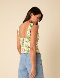 White Floral Waistcoat