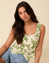 White Floral Waistcoat