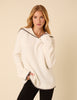 White Sailor Collar Relaxed Jumper