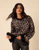 Brown Leopard Print Oversized Jumper