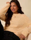 Butter Yellow Fluffy Alpaca and Wool Blend Oversized Jumper