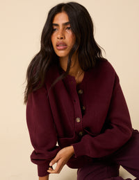 Burgundy Knitted Cardigan