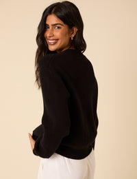 Black Knitted Cardigan