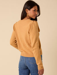 Yellow Pointelle Knitted Cardigan