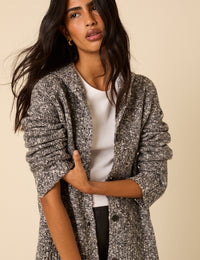 Grey And White Sailor Collar Wool-blend Jumper