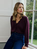 Burgundy Crochet Trim Wool Blend Elodie Cardigan