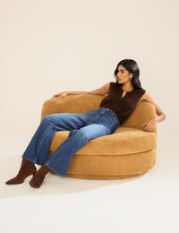 Brown Button Down Mohair Knitted Vest