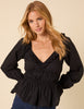 Black Ruffle Long Sleeve Top