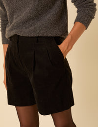 Black Cord Tailored Shorts