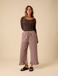 Brown Scoop Neck Top