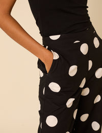 Black Polka Dot Wide Leg Trousers