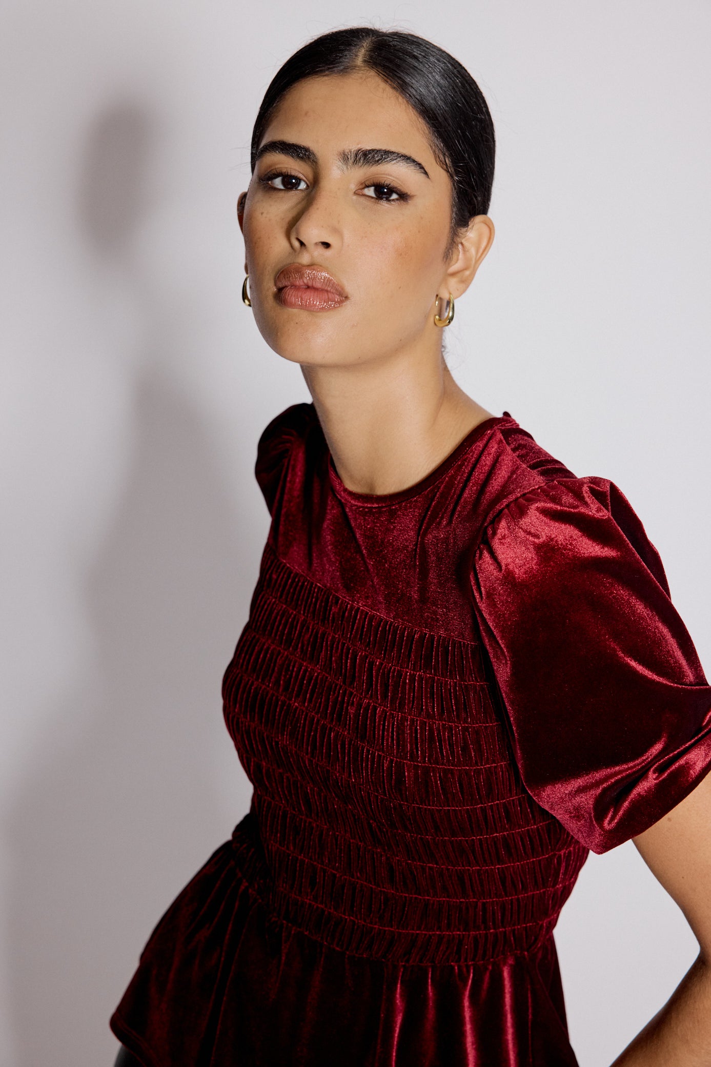 red velvet peplum dress Velvet Versailles Peplum Dress PREORDER XL