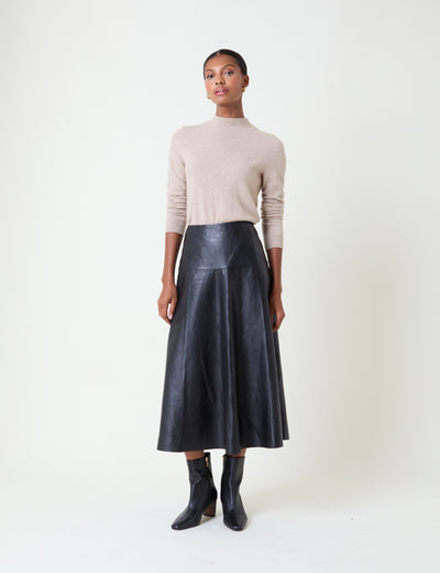 Beige Cashmere Funnel Neck Jumper