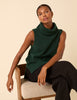 Forest Green Longline Roll Neck Vest