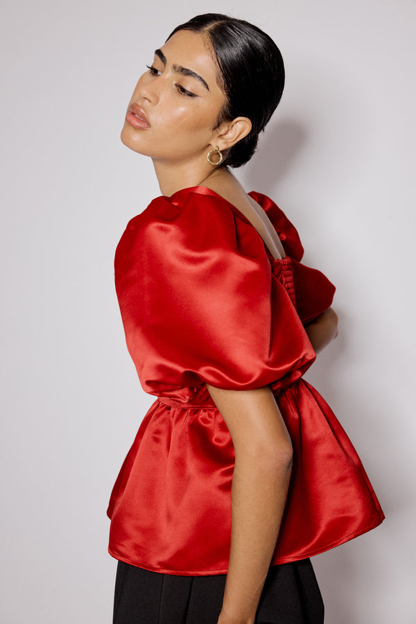 Red Satin Nova Top