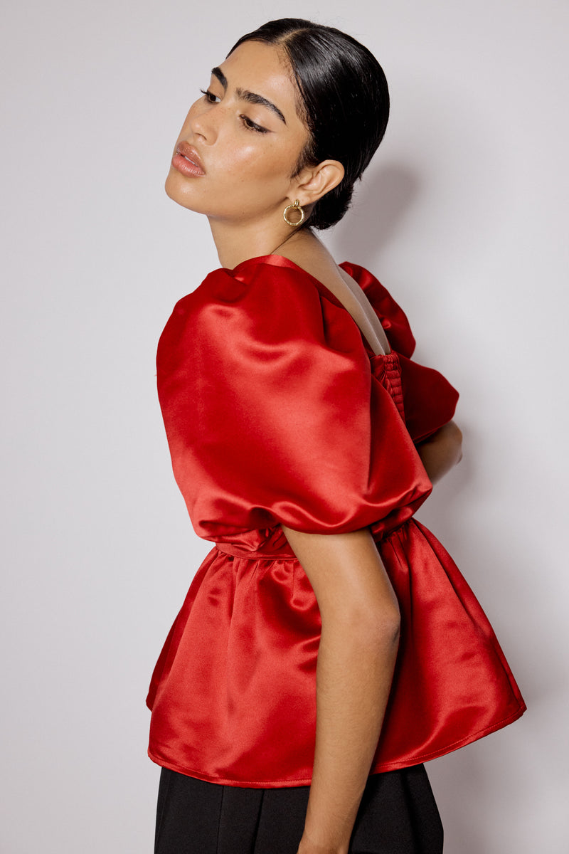Red Satin Nova Top