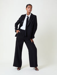 White Bow Tie Neck Blouse