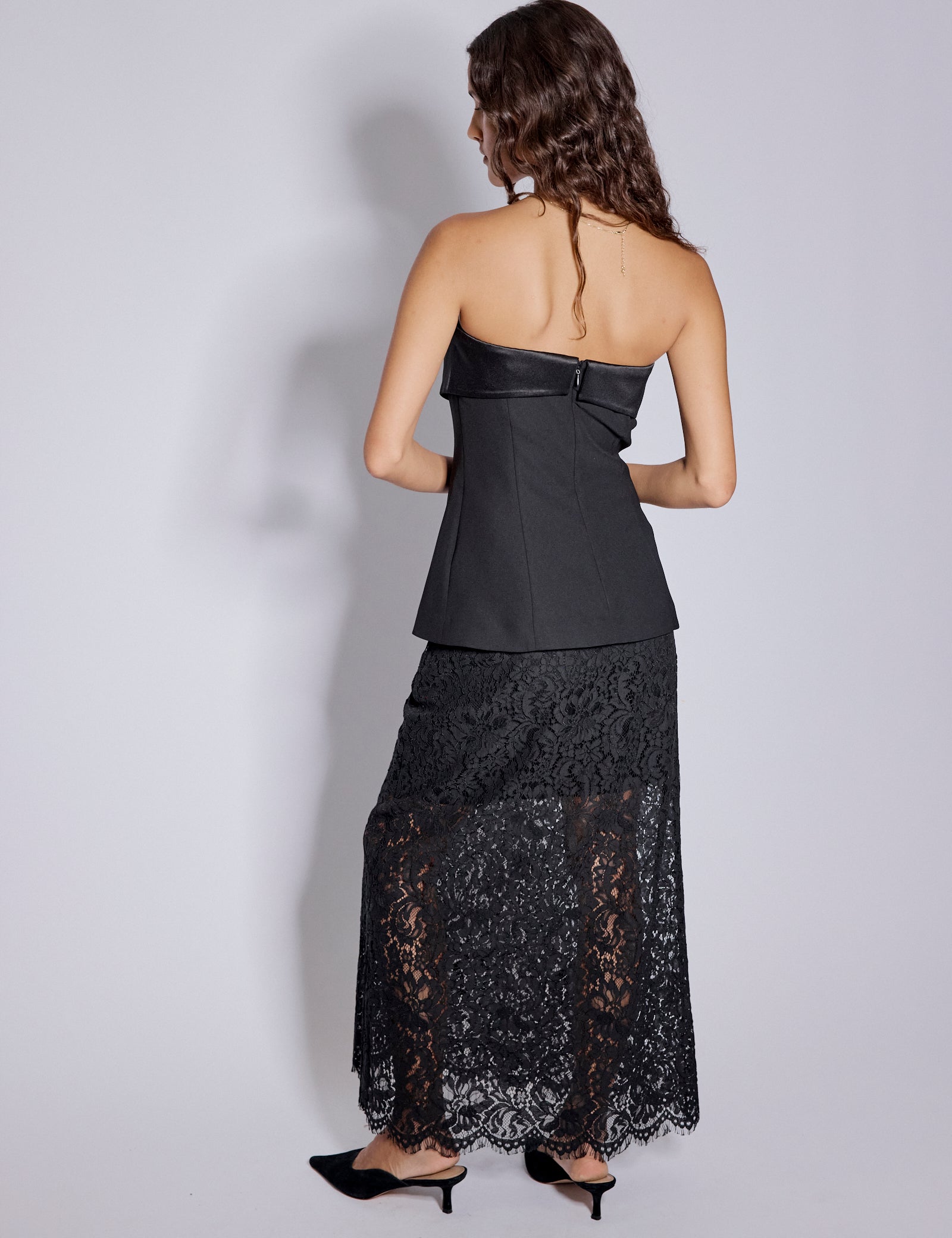 Black Bandeau Tailored Top