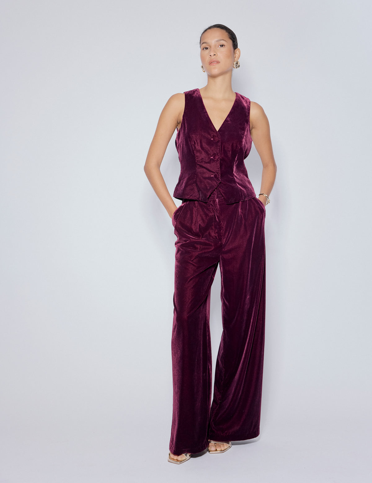 Burgundy Velvet Waistcoat