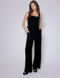 Black Velvet Square Neck Waistcoat