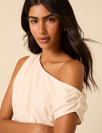 Cream One Shoulder Top