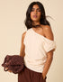 Cream One Shoulder Top