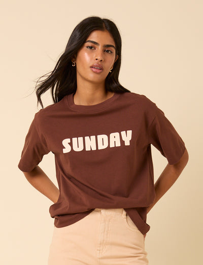 Brown Sunday Graphic T-Shirt