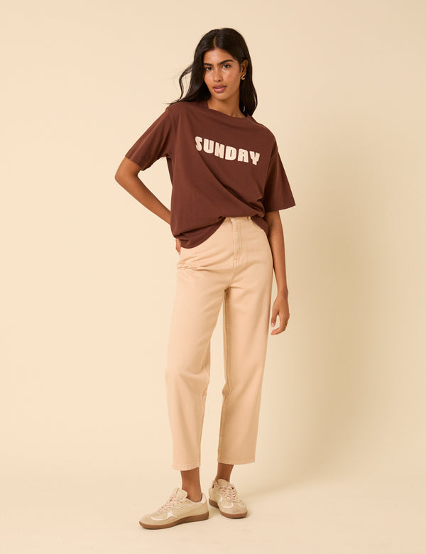 Brown Sunday Graphic T-Shirt