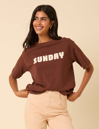 Brown Sunday Graphic T-Shirt