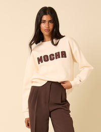 Cream Mocha Graphic Sweatshirt