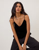 Black Velvet Cowl Neck Cami Top