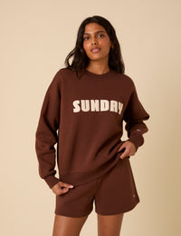 Brown Sunday Graphic Sweatshirt
