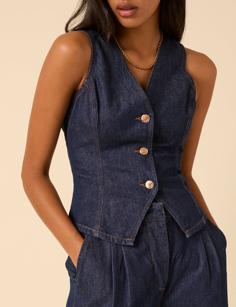 Dark Denim Waistcoat