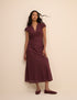 Burgundy Lace Trim Susie Midi Dress