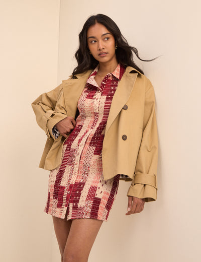 Red and Cream Patchwork Mel Mini Dress