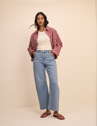 Red Gingham Oyanti Swing Jacket