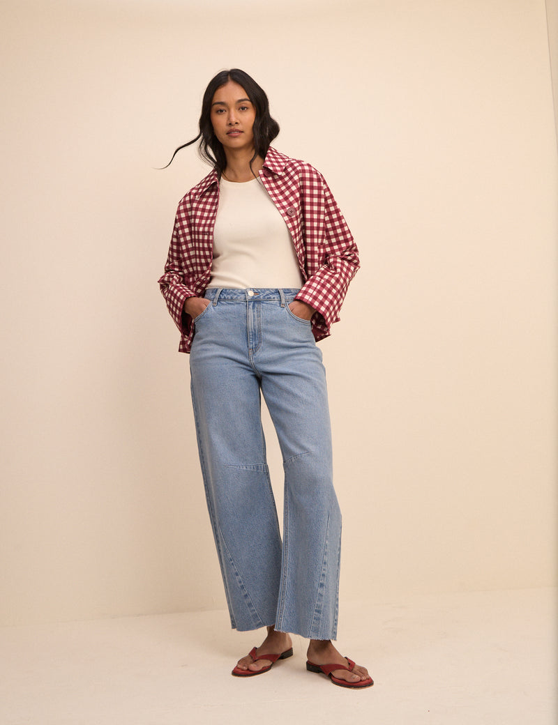 Red Gingham Oyanti Swing Jacket