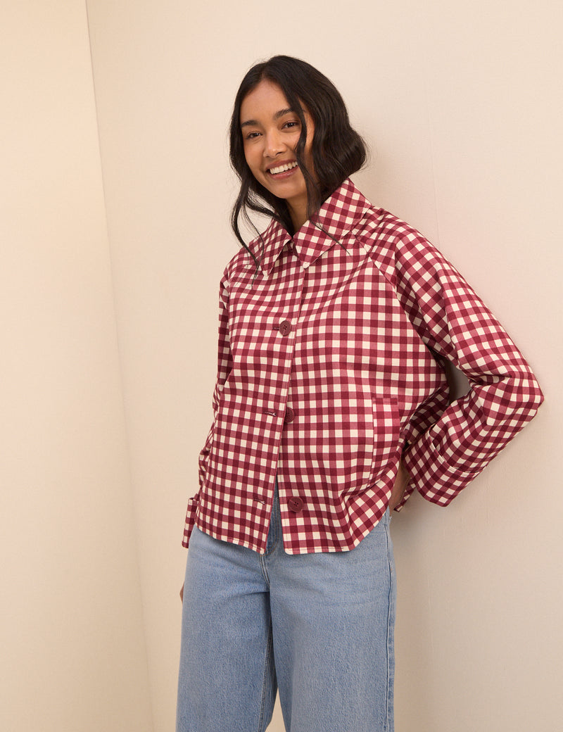 Red Gingham Oyanti Swing Jacket