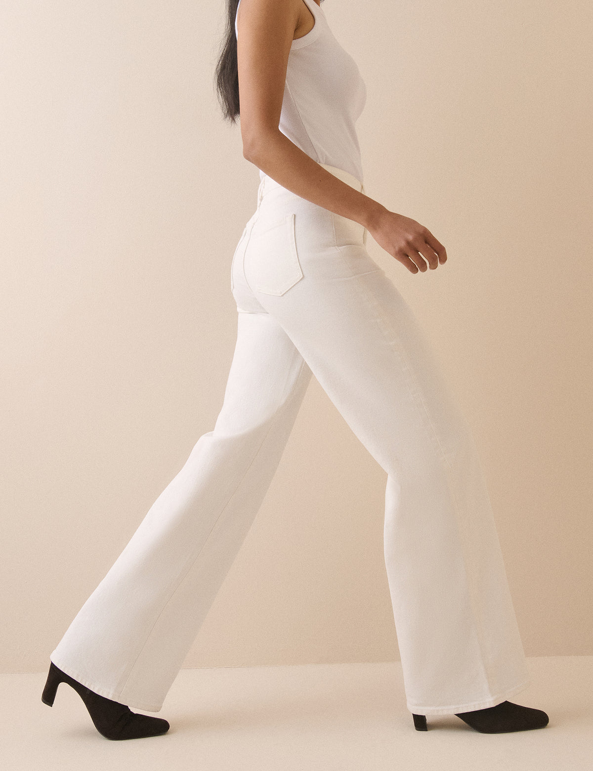 Ecru High Rise Soho Wide Jeans