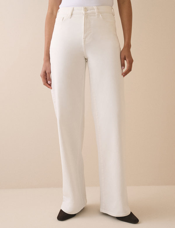 Ecru High Rise Soho Wide Jeans