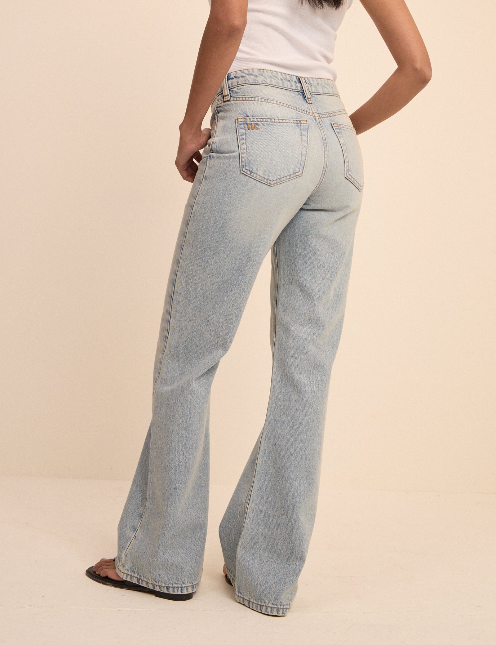 Light Blue Low Rise Penny Relaxed Flare Jeans