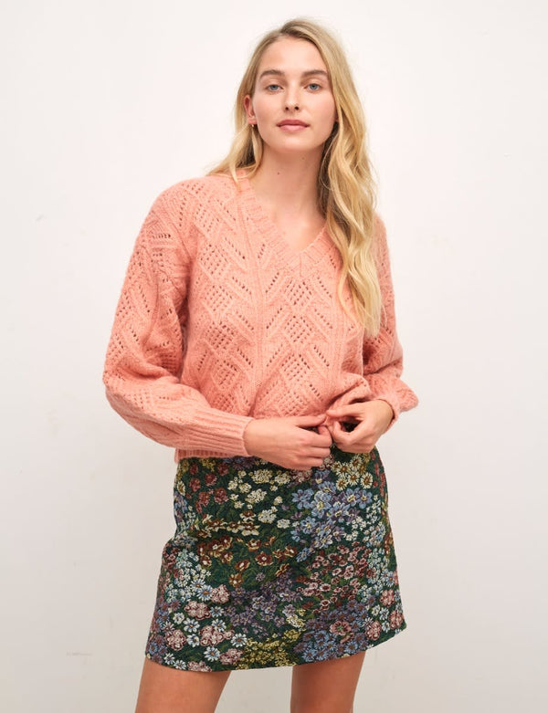 Pearl Floral Mini Skirt